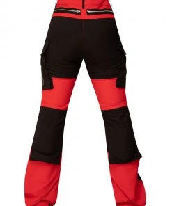 GSUWOO Military Cargo Red Bottoms