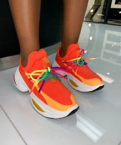 SHOP SO REAL Orange Brust Trainers ????