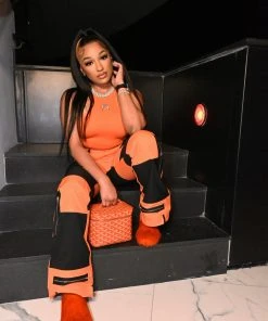 GSUWOO Bottoms Military Cargo Orange